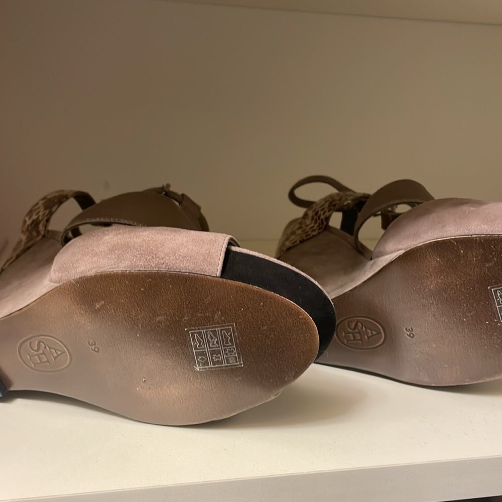 Sued And Python Platform Heels - Never Worn. New … - image 2